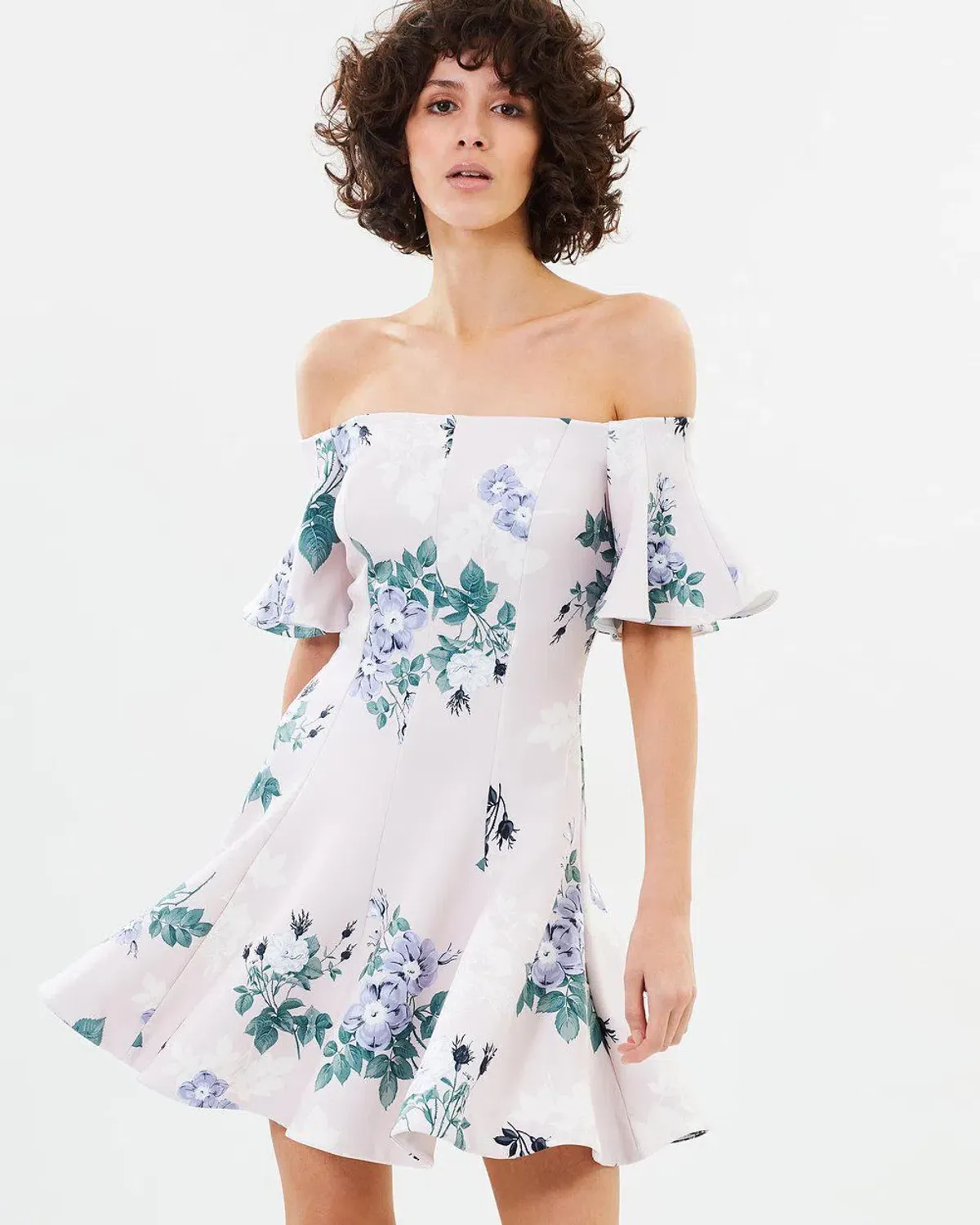 Lover Off Shoulder Mini Dress Floral Size 10 - Image 1