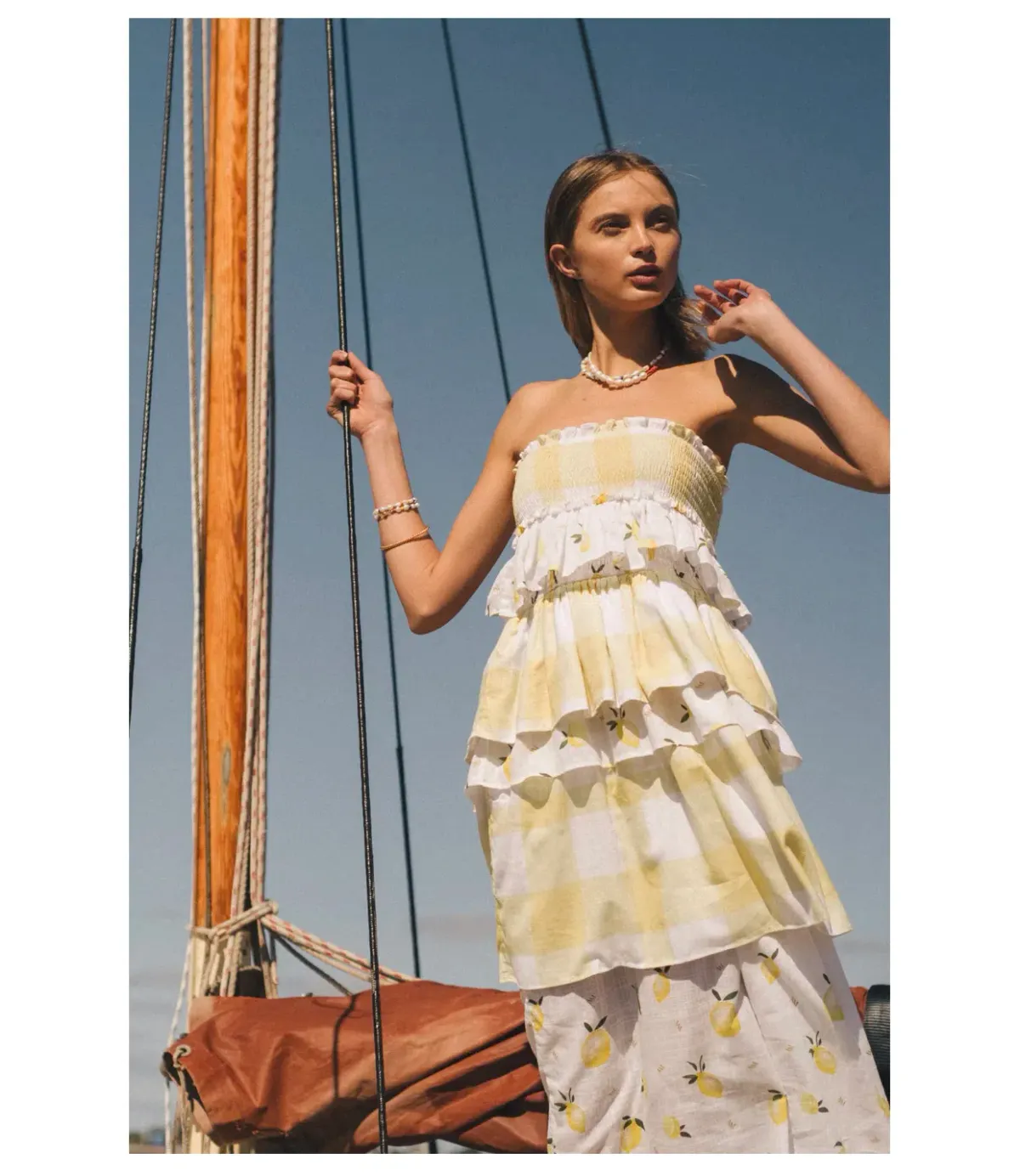 Ambra Maddalena Guinevera Dress Lemonata/White Size 10 - Image 2