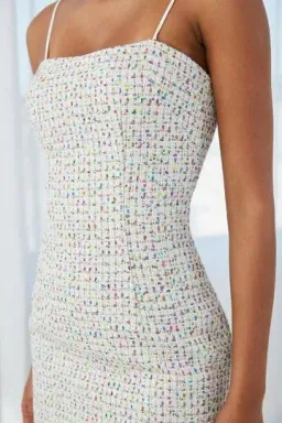 By Johnny Zoe Tweed Mini Shift Dress Metallic Size 8 for rent on The Volte - image 2
