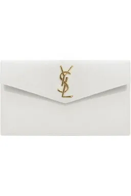 Saint Laurent Uptown Pouch Crema Leather Off White / Cream for rent on The Volte - image 1