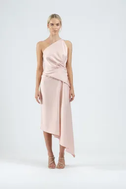 One Fell Swoop Temptation Midi Dress Pink Size 6 for rent on The Volte - image 1