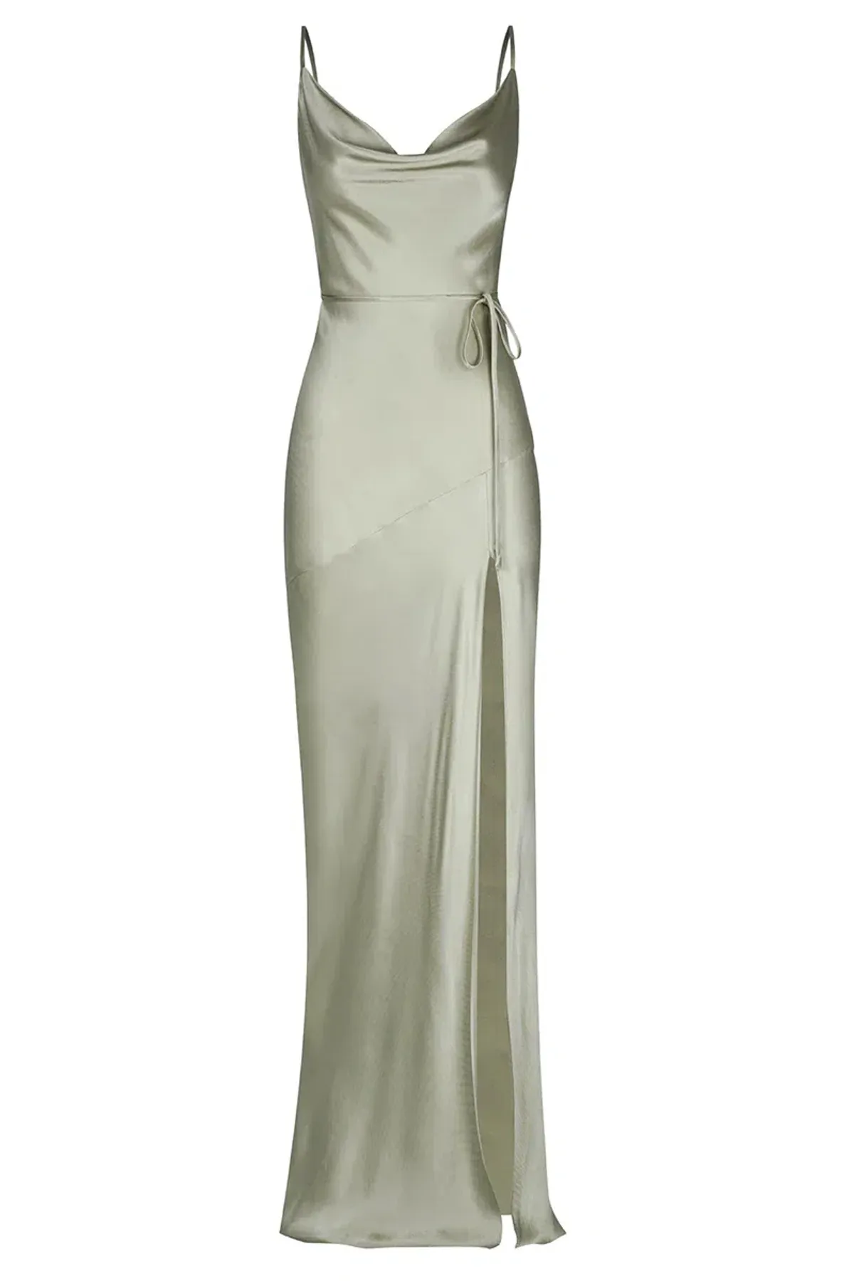 Shona Joy La Lune Bias Cowl Maxi Dress Sage Size 10 - Image 3