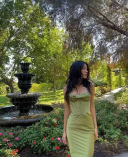 House of CB Myrna Corset Slip Midi Dress Olive Size S / Au 8  for rent on The Volte - image 2