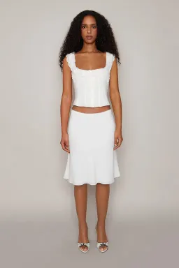 Danielle Guizio Paloma Lace Top & Skirt Set White Size 6  for rent on The Volte - image 1