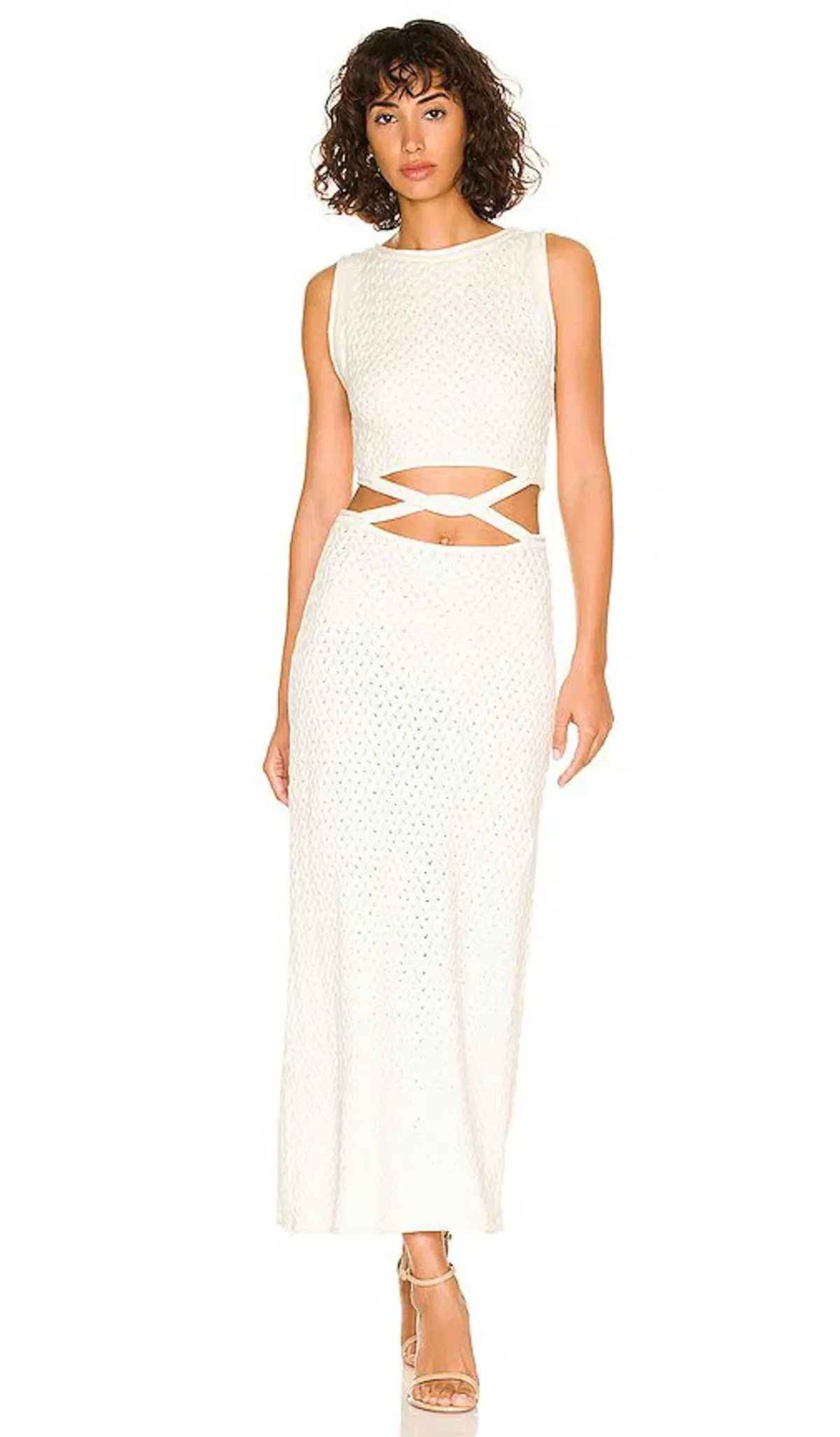 Bec and Bridge Effie Knit Cut Out Dress in white size 6 - Image 1