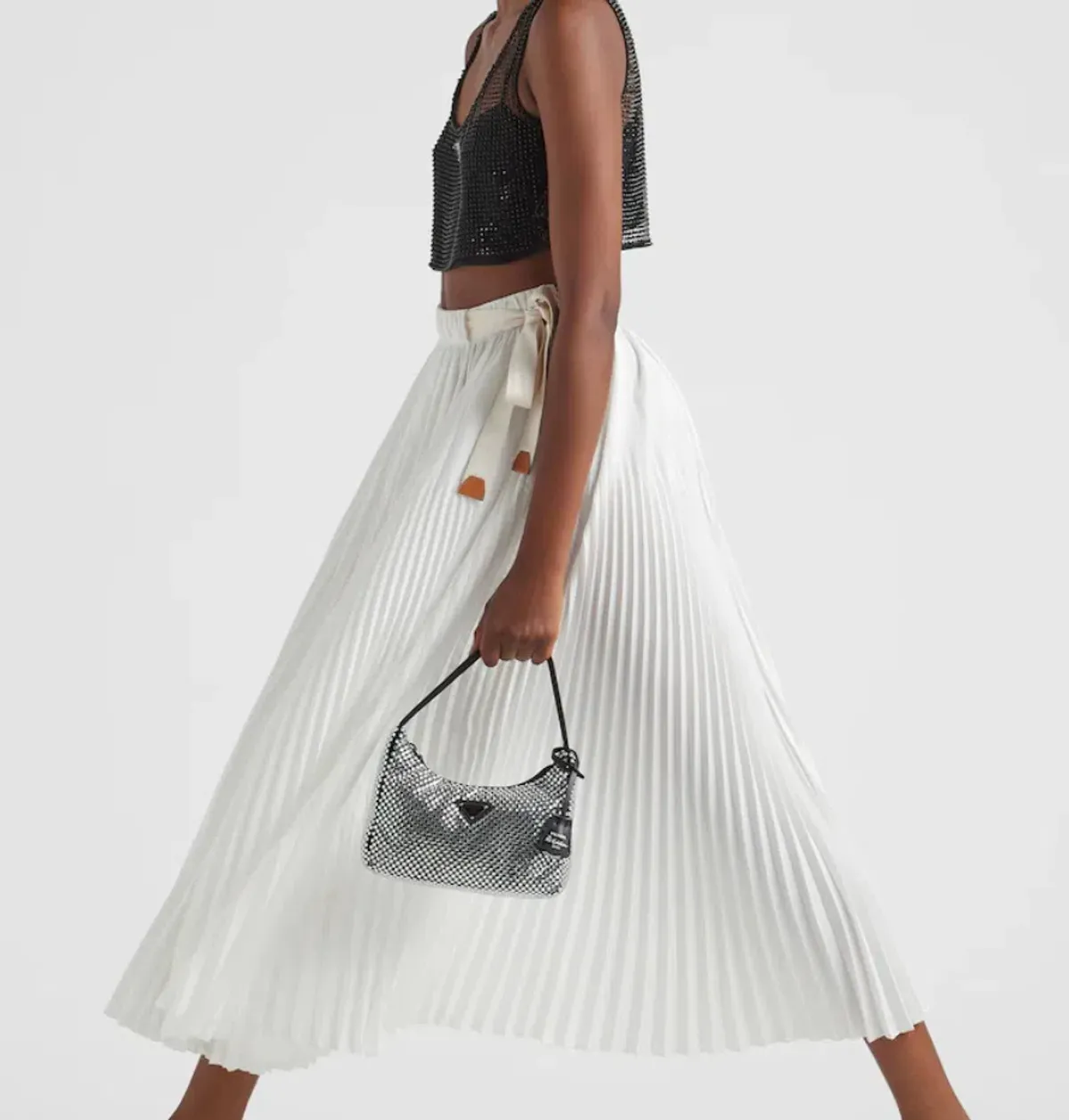 Prada Satin Bag with Crystals - Image 6