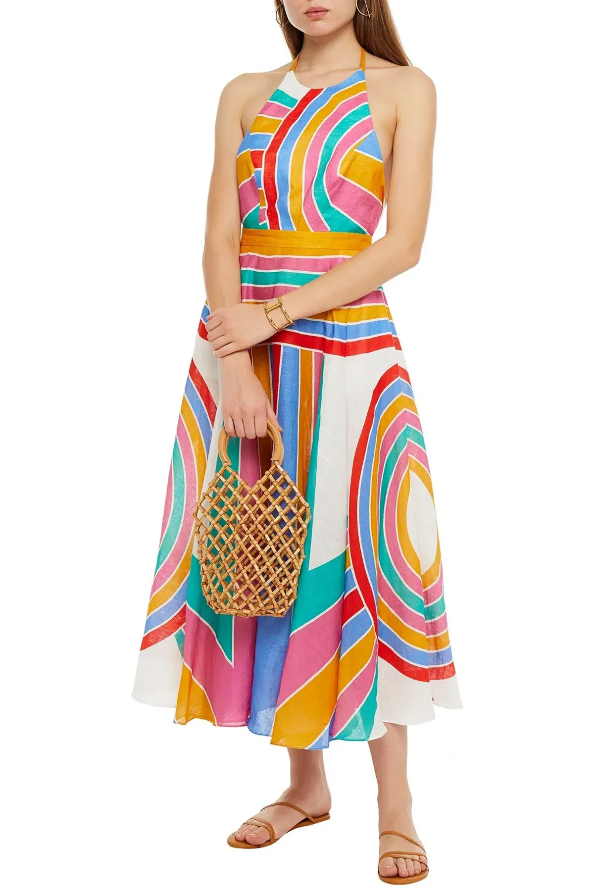 Zimmermann Fiesta Rainbow Halter Dress Multi Size 1 / AU 10 - Image 1