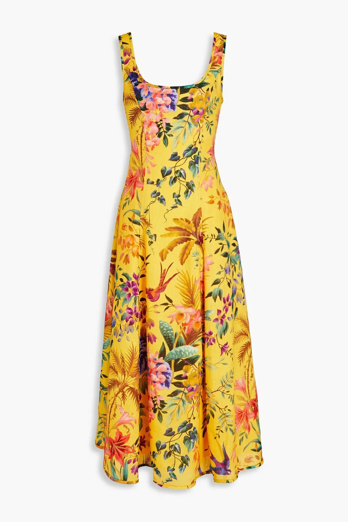 Zimmermann Tropicana Cutout Linen Midi Dress Floral Size 1 / Au 10 - Image 4