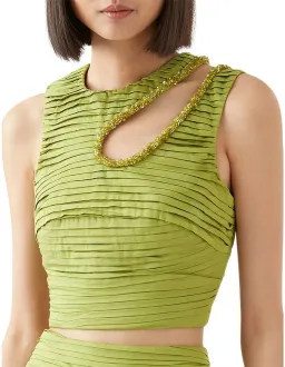 Aje Jolie Skirt and Top Set Verdant Green AU 8 for rent on The Volte - image 5