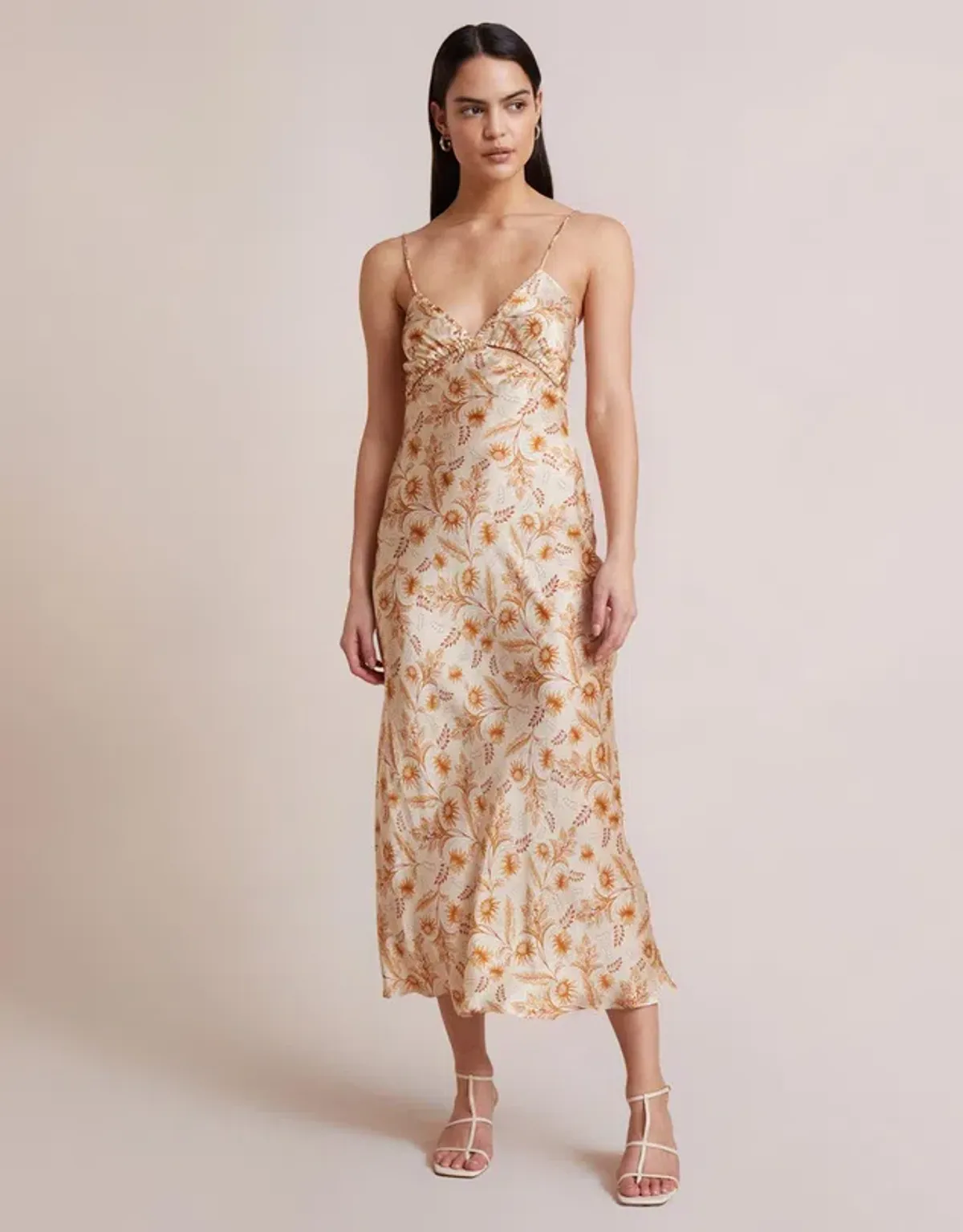 Bec & Bridge Fleetwood Midi Dress Floral Cream Size 10 - Image 1