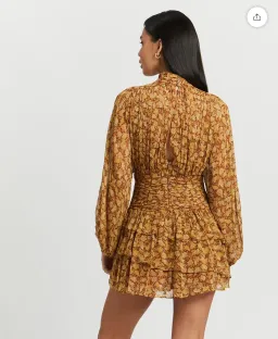 Shona Joy Sunset Long Sleeve Ruched Mini Dress Turmeric Size 10 / M for rent on The Volte - image 3