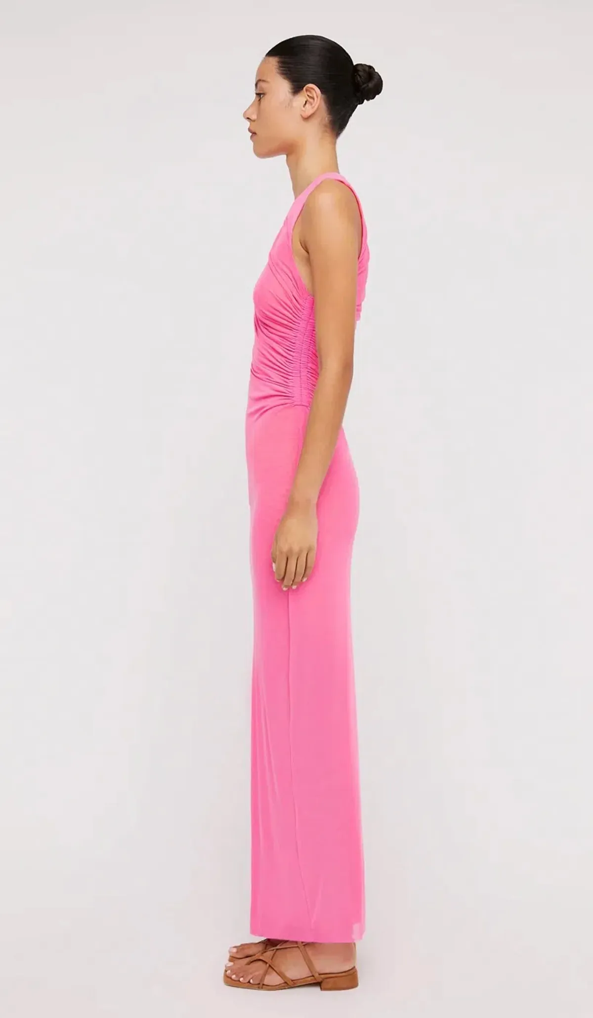 Scanlan Theodore Italian Mesh Gathered Dress Pink Size 6 / XS - Image 2