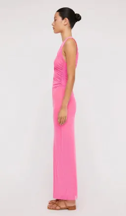 Scanlan Theodore Italian Mesh Gathered Dress Pink Size 6 / XS for rent on The Volte - image 2