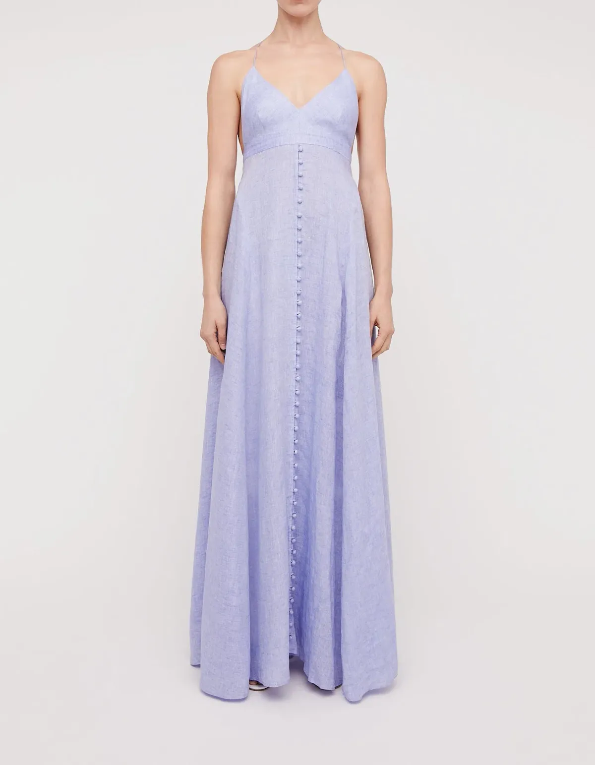 Scanlan Theodore Italian Linen Shoestring Dress Mauve Size 8 - Image 1