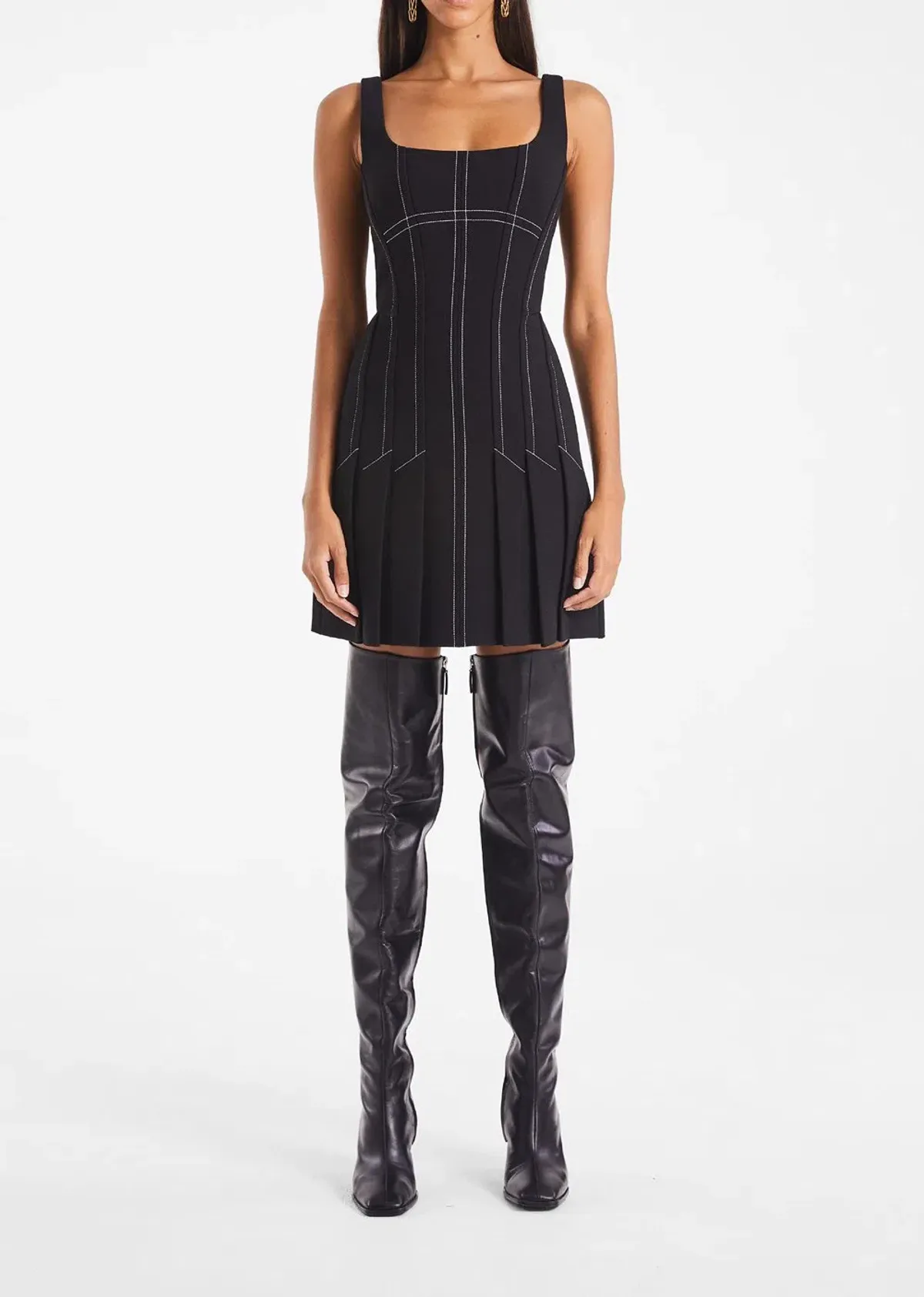 Dion Lee Corset Pleat Mini Dress Black Size 4 - Image 1