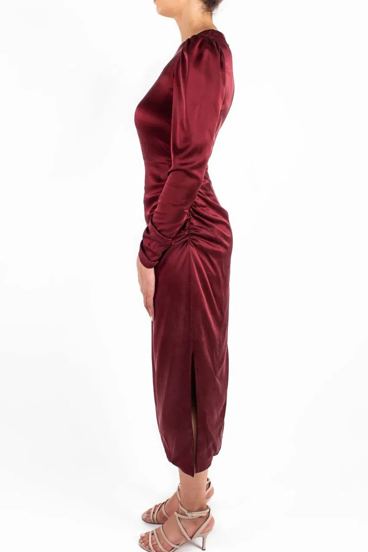 Zimmermann Draped Dress Burgundy Size 3/ Au 14 - Image 3