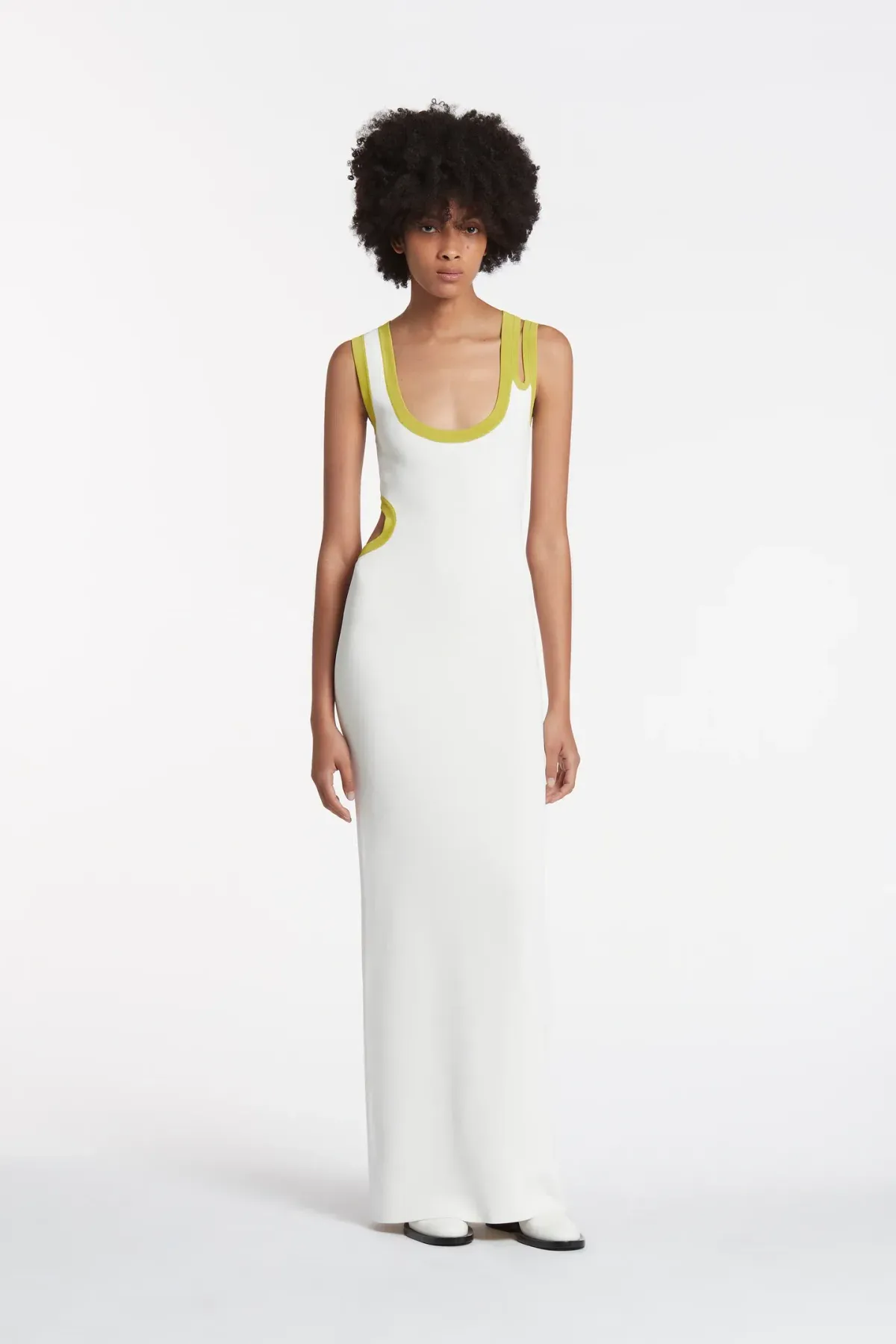 Sir The Label Evalina Cut Out Dress In Citrus Size 1/Au 8 - Image 4