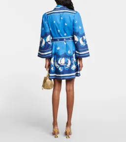 Zimmermann High Tide Mini Shirt Dress Blue Sailboats Size 1 /AU 10 for rent on The Volte - image 2