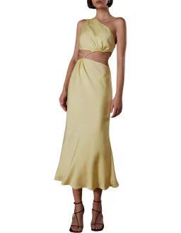 Misha Dimitra Satin Midi Dress Yellow Size AU 10 for rent on The Volte - image 3