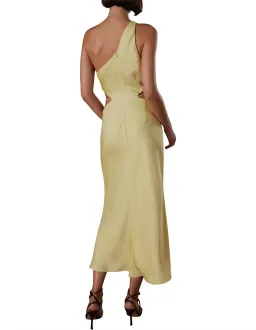 Misha Dimitra Satin Midi Dress Yellow Size AU 10 for rent on The Volte - image 2
