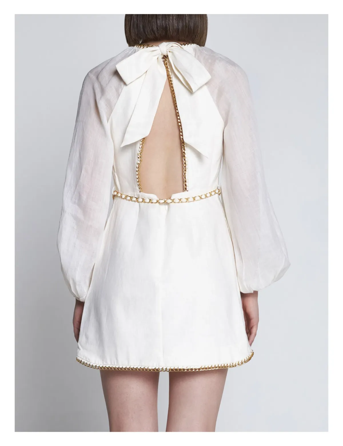 Zimmermann Rouleau Chain Mini Dress Cream Size 2/Au 12 - Image 2