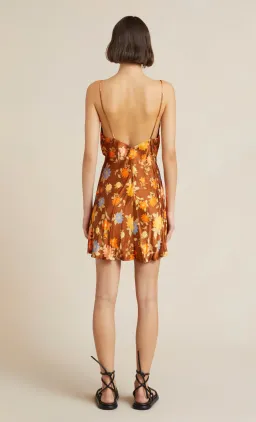 Bec & Bridge Carmen Floral satin mini dress Orange Size AU 8 for rent on The Volte - image 3