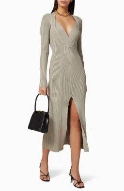 Dion Lee Cable Knit Dress in Kahki Size S / Au 8 for rent on The Volte - image 1