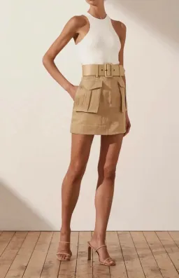 Shona Joy Ellington Mini Skirt with Belt Brown Size 10 / M for rent on The Volte - image 2
