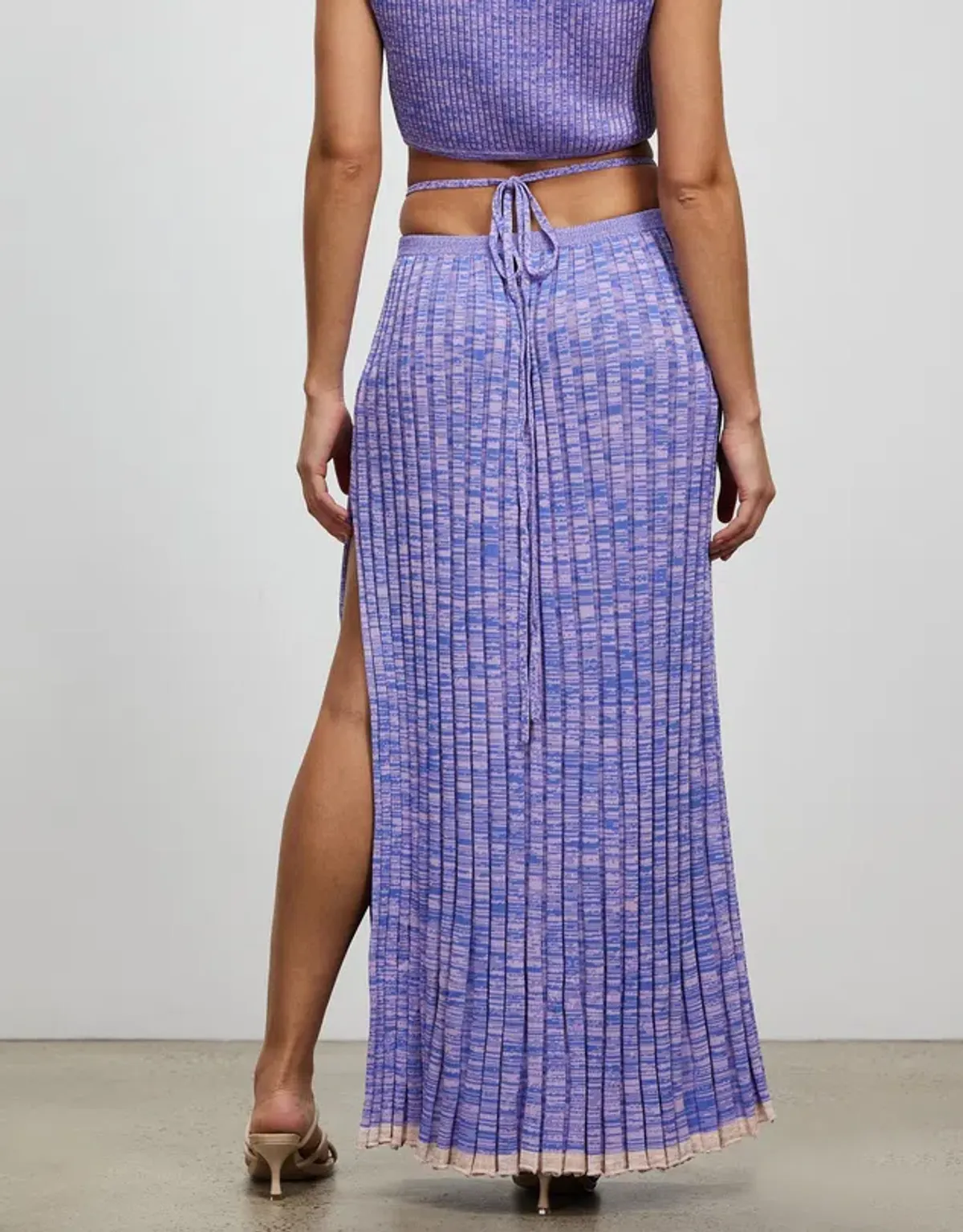 Christopher Esber Sleeveless Crop & Pleated Knit Tie Skirt Set Size S/Au 8 - Image 5
