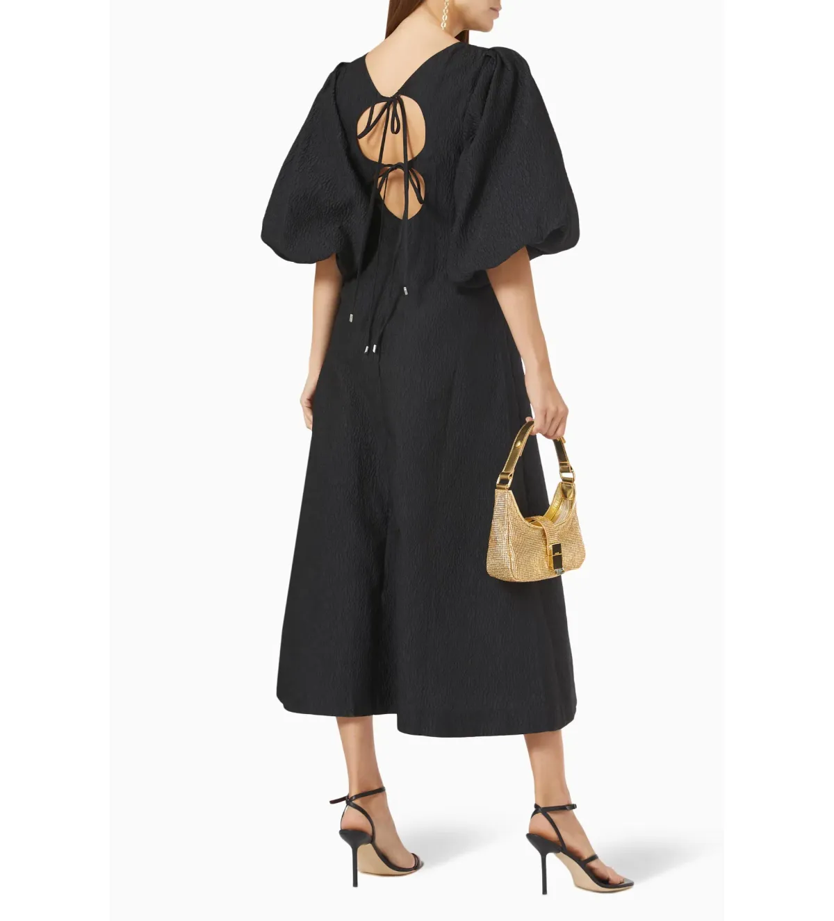 Rachel Gilbert Emiko Midi Dress in Black Size M/AU10 - Image 3