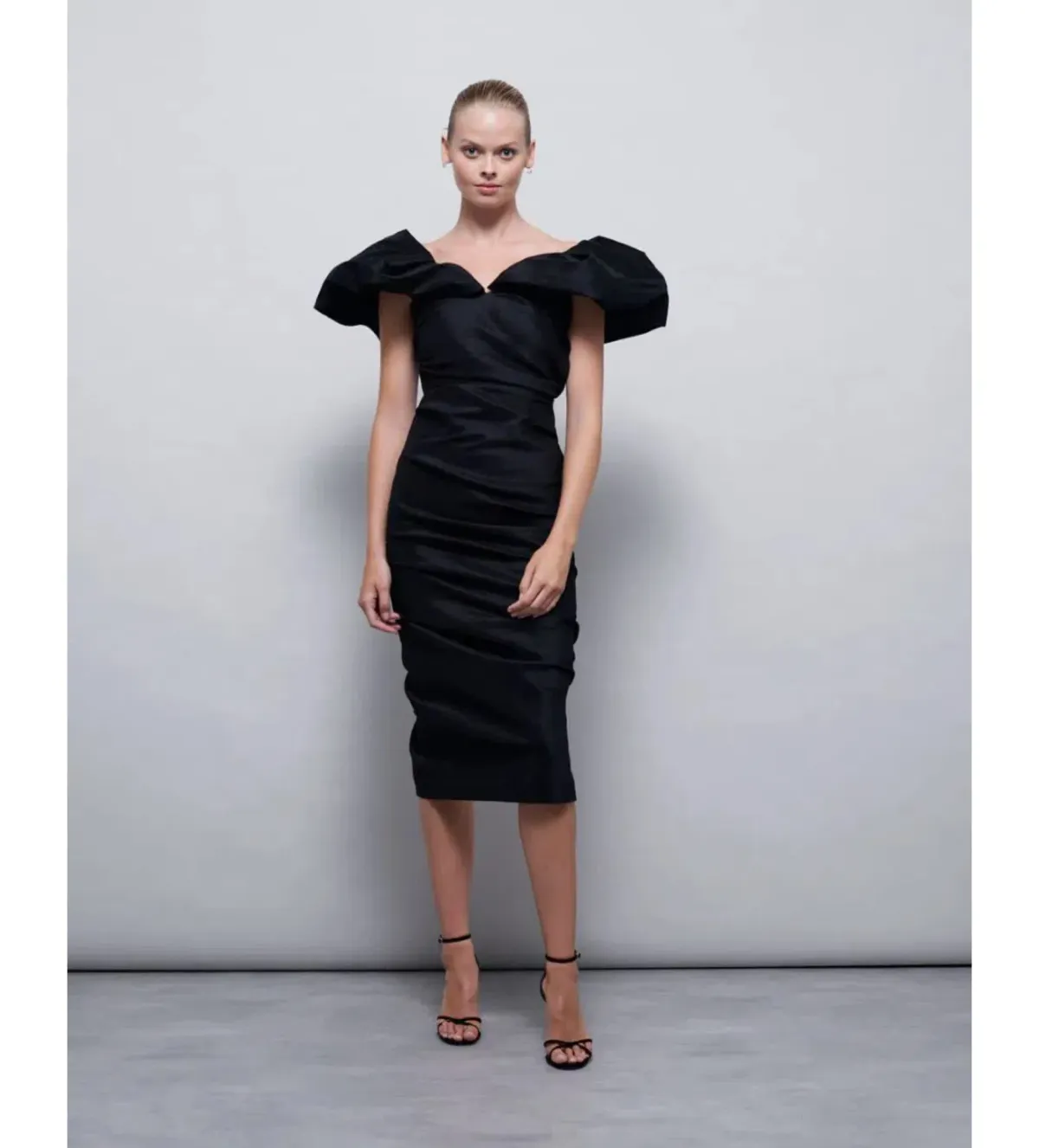 Rachel Gilbert Frey Midi Dress Black Size 14 - Image 2