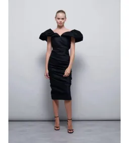 Rachel Gilbert Frey Midi Dress in Black Size AU14  for rent on The Volte - image 1