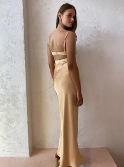 Bec & Bridge Carrie Maxi Dress in Yellow Gold Size 16 / 2XL for rent on The Volte - image 2
