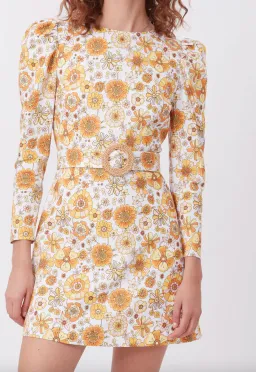 Torannce Edie Mini Dress Vintage Floral Yellow Size AU 8 for rent on The Volte - image 3