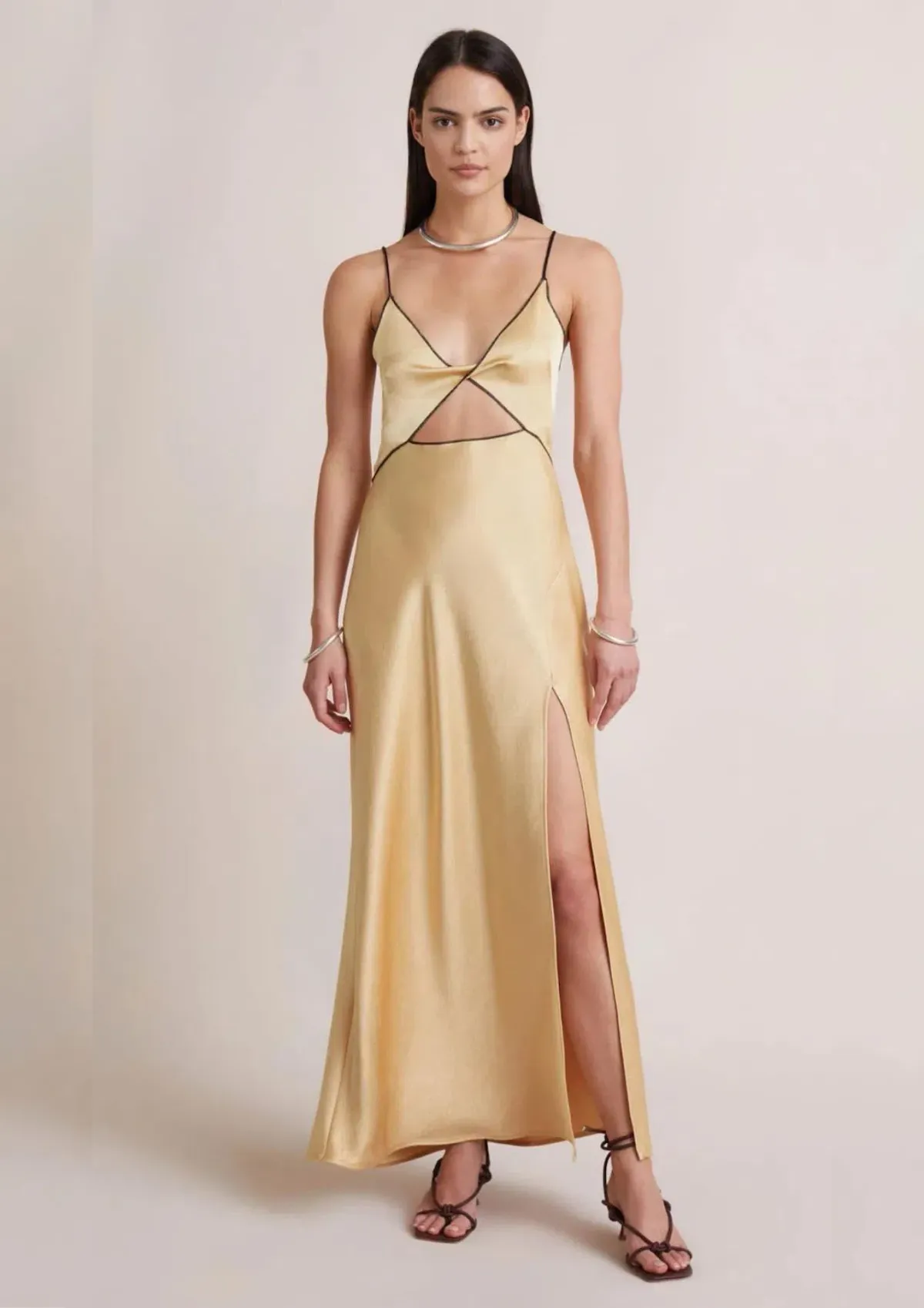 Bec & Bridge Hazel Maxi Dress Wheat Gold Size AU 12 - Image 1