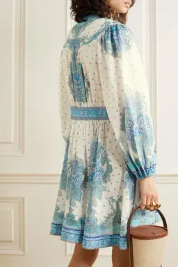 Zimmermann Bells Paisley Mini Dress Blue Size 1 / AU 10 for rent on The Volte - image 3