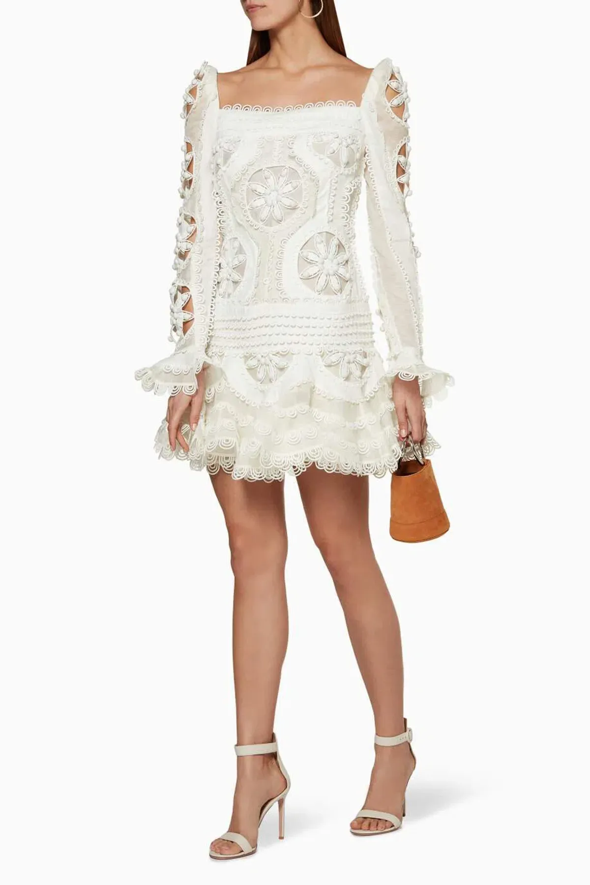 Zimmermann Whitewave Doily Dress White Size 1 / AU 10 - Image 1