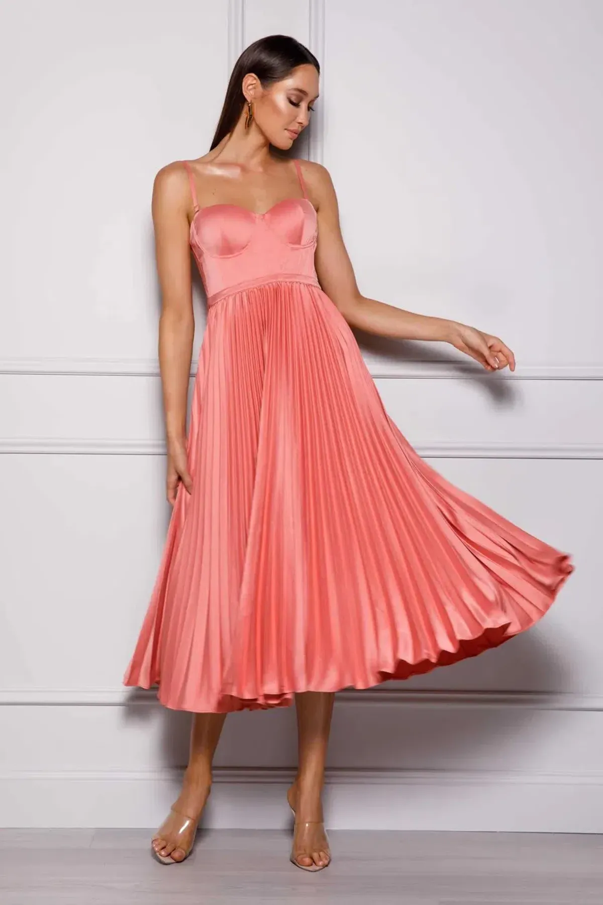 Elle Zeitoune Milan dress in watermelon Pink AU Size 16 - Image 1