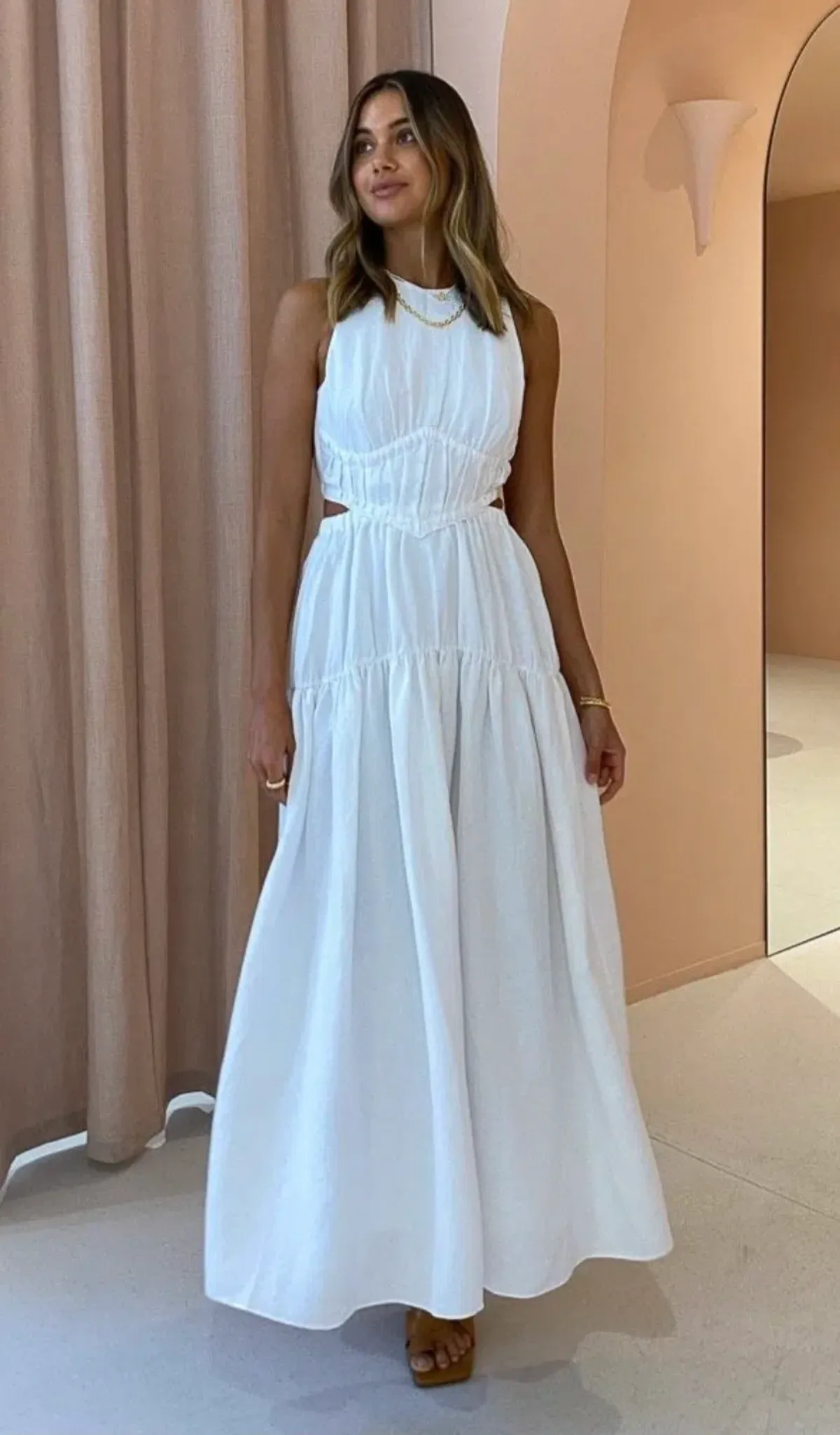 Camilla And Marc Milano Midi Dress White Size AU 6 - Image 1