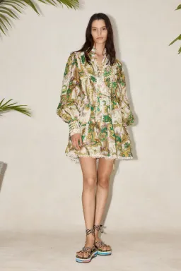 Alemais Octavia Ruffle Mini Dress Green Size 8 for rent on The Volte - image 1
