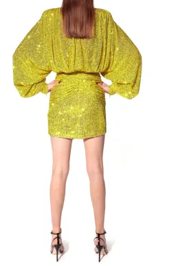 Aggi Sequin Mini Dress Bright Lime Size L / Au 10 for rent on The Volte - image 2