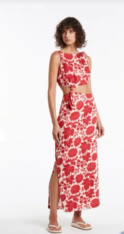 Sir the Label Cinta Knot Midi Dress Valentina Floral Print Size 6 for rent on The Volte - image 2