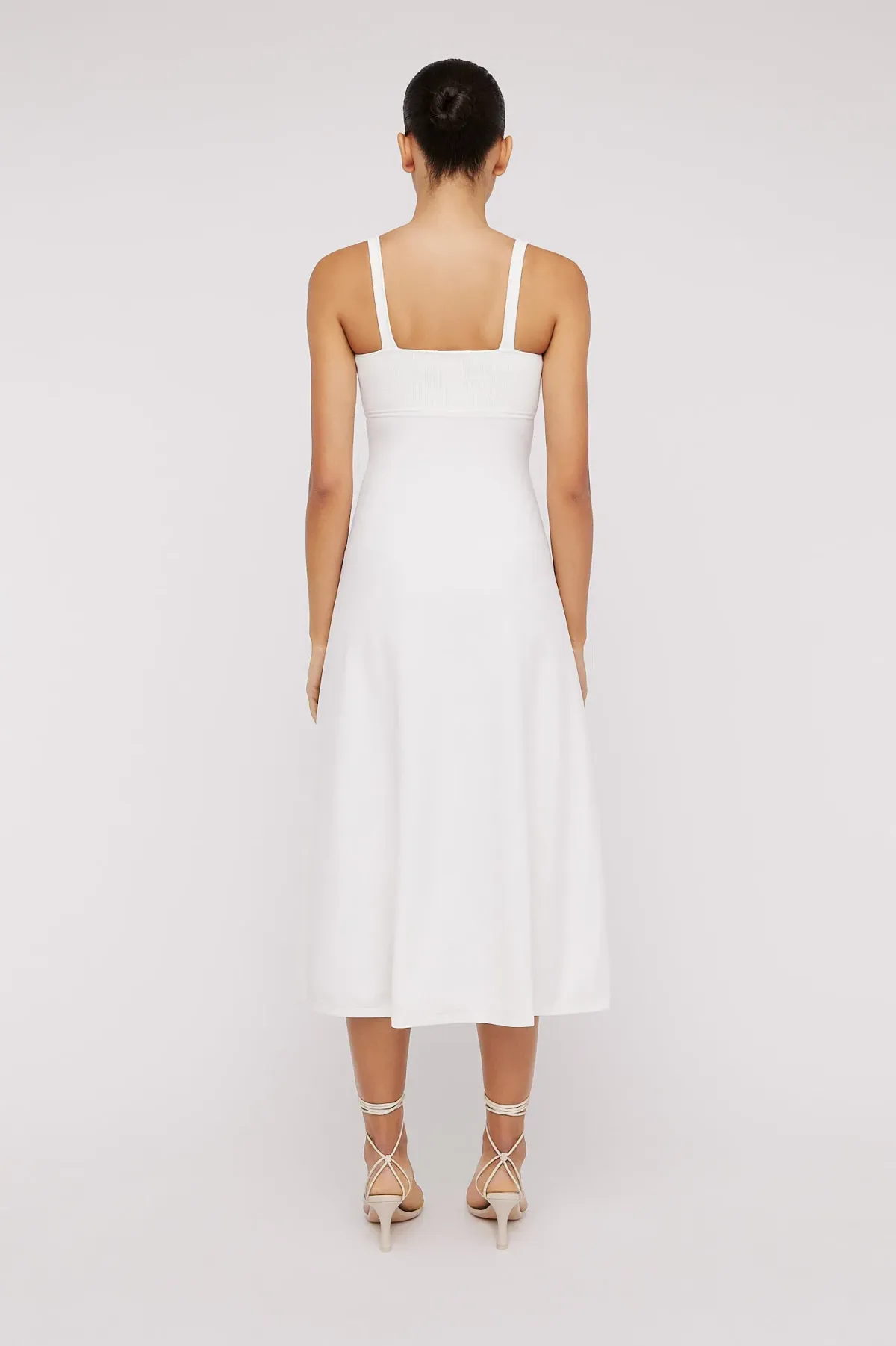 Scanlan Theodore Crepe Knit Square Neck Dress White Size S/Au 8 - Image 2
