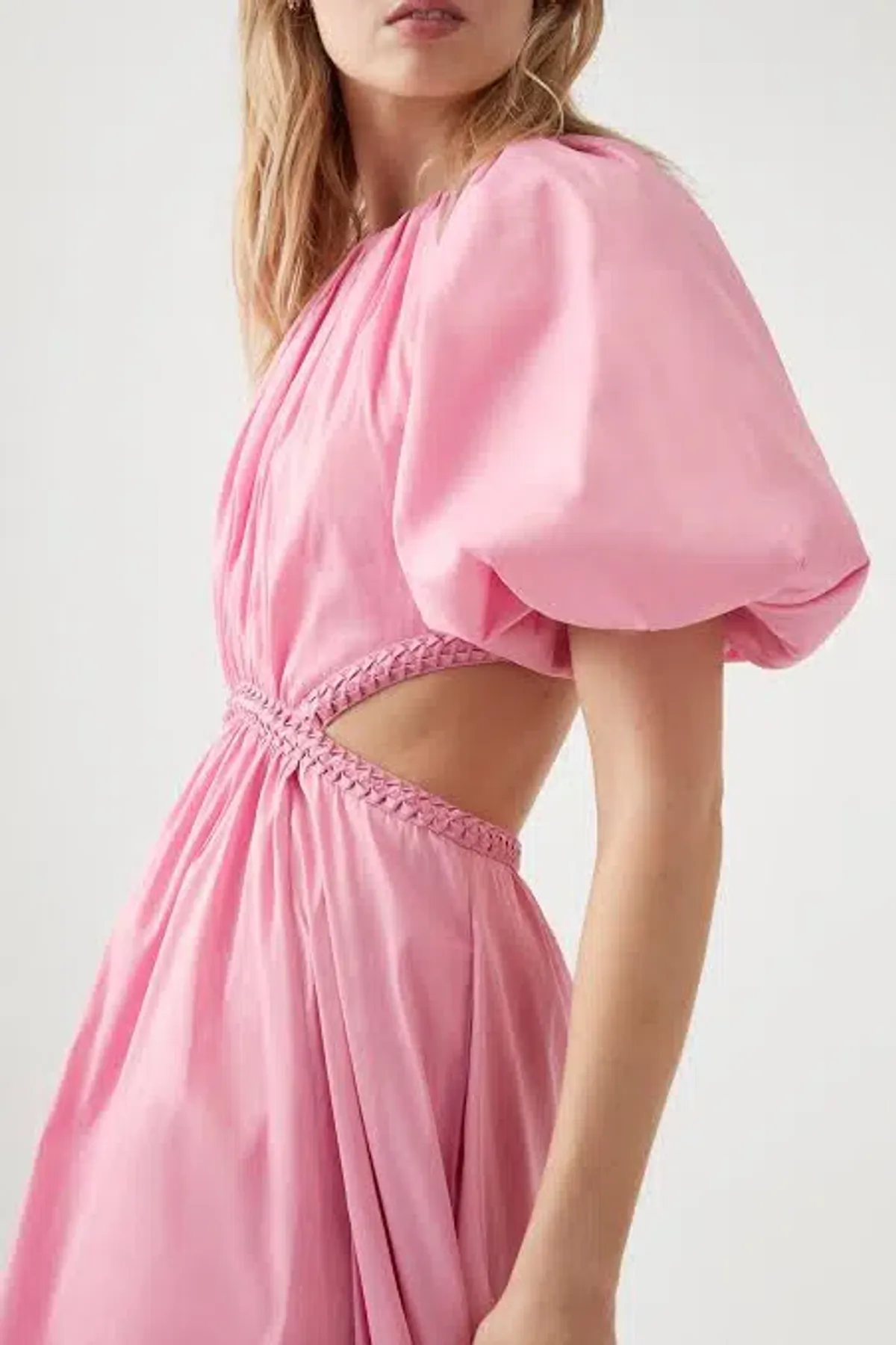 Aje Capucine Puff Sleeve Midi Dress Pink Size L / AU 12  - Image 3