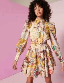 Kate Ford Zellije Layered Mini Dress Print Size 8 / S for rent on The Volte - image 2