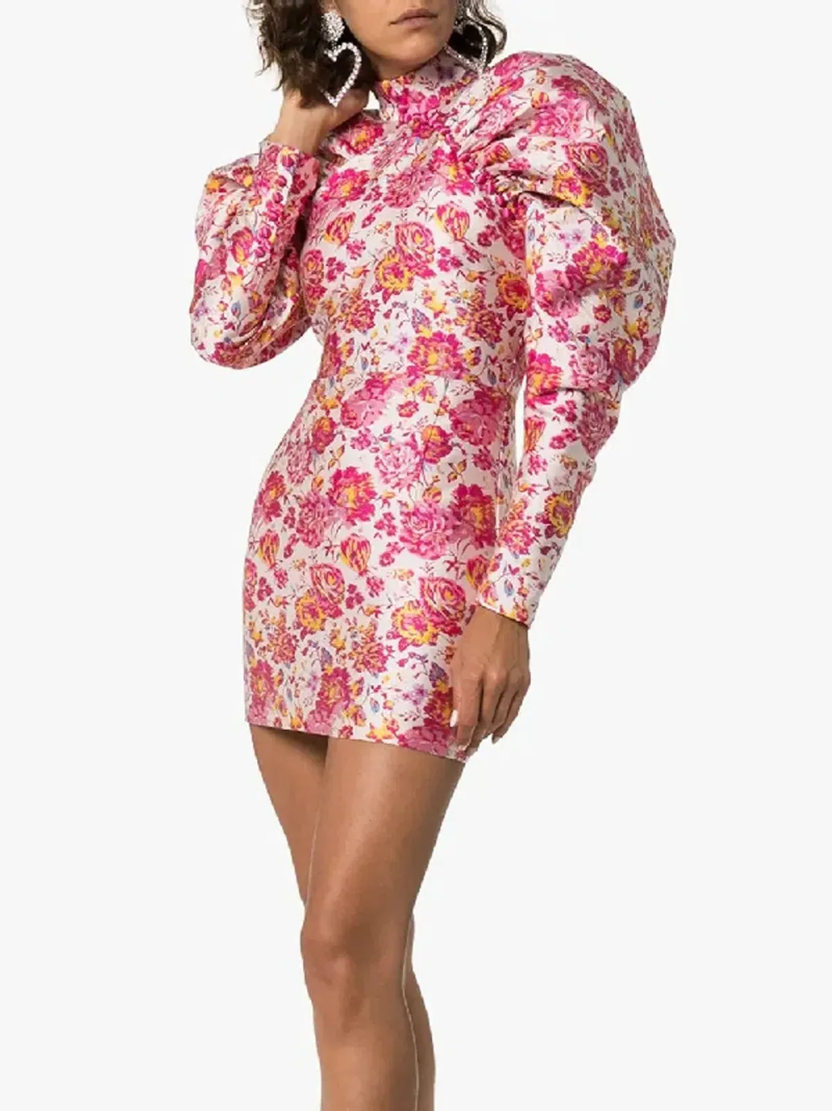 Rotate Birger Christensen Number 1 Raspberry Rose Mini Dress Floral Size 10 - Image 2