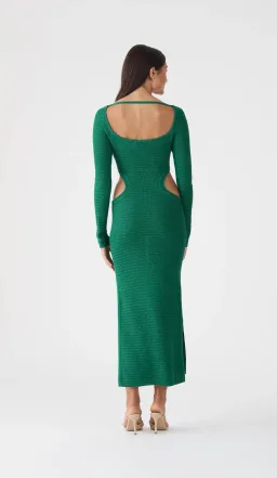 San Sloane Noelle Crochet Knit Midi Dress Green Size AU 6 for rent on The Volte - image 3