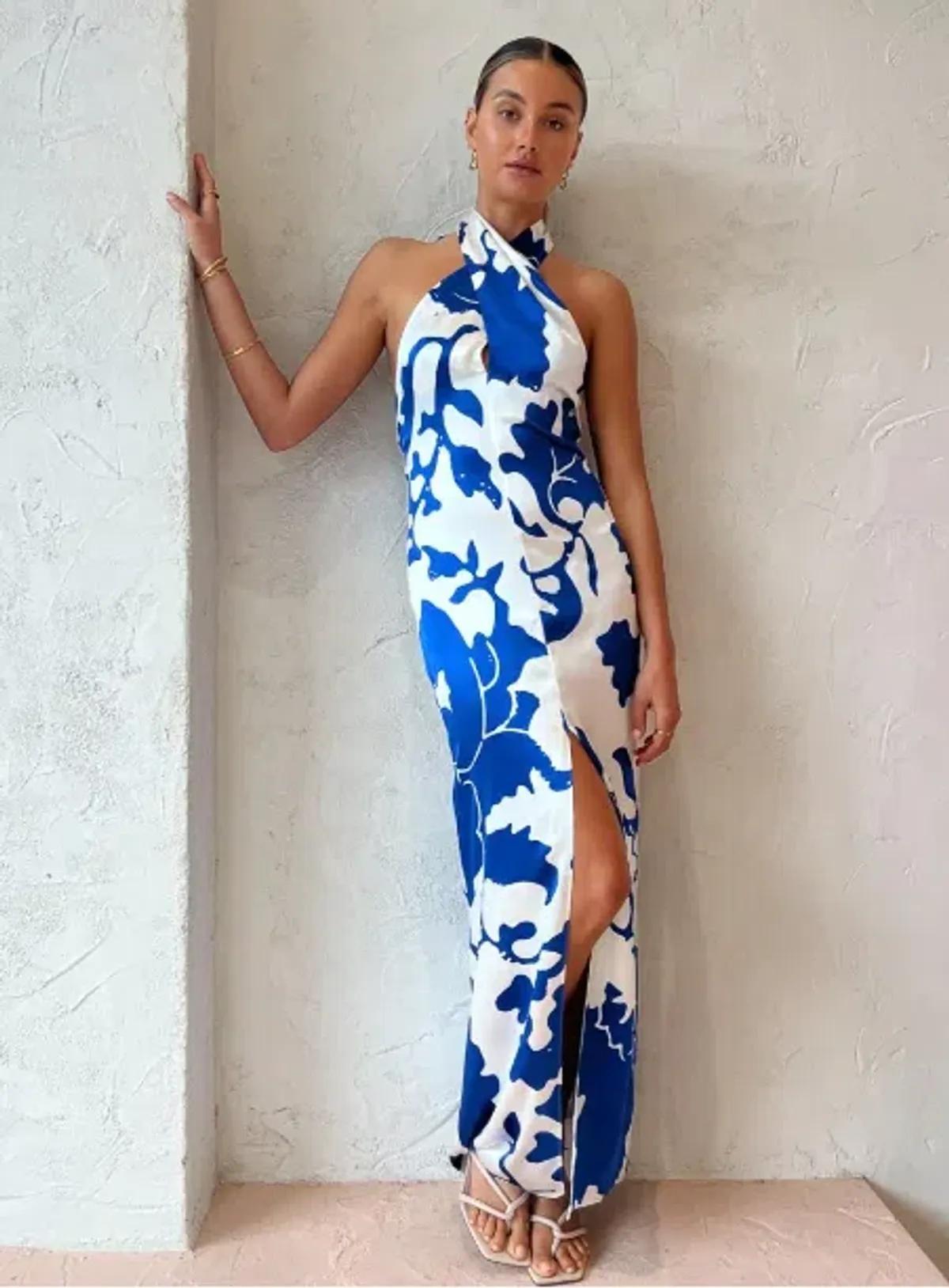 Sir The Label Esme Halter Dress Merce Abstract Print Size 3 / AU 12 - Image 1