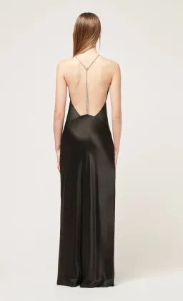 Michael Lo Sordo Hudson Bias Crystalline Maxi Dress Black Size 8 for rent on The Volte - image 3