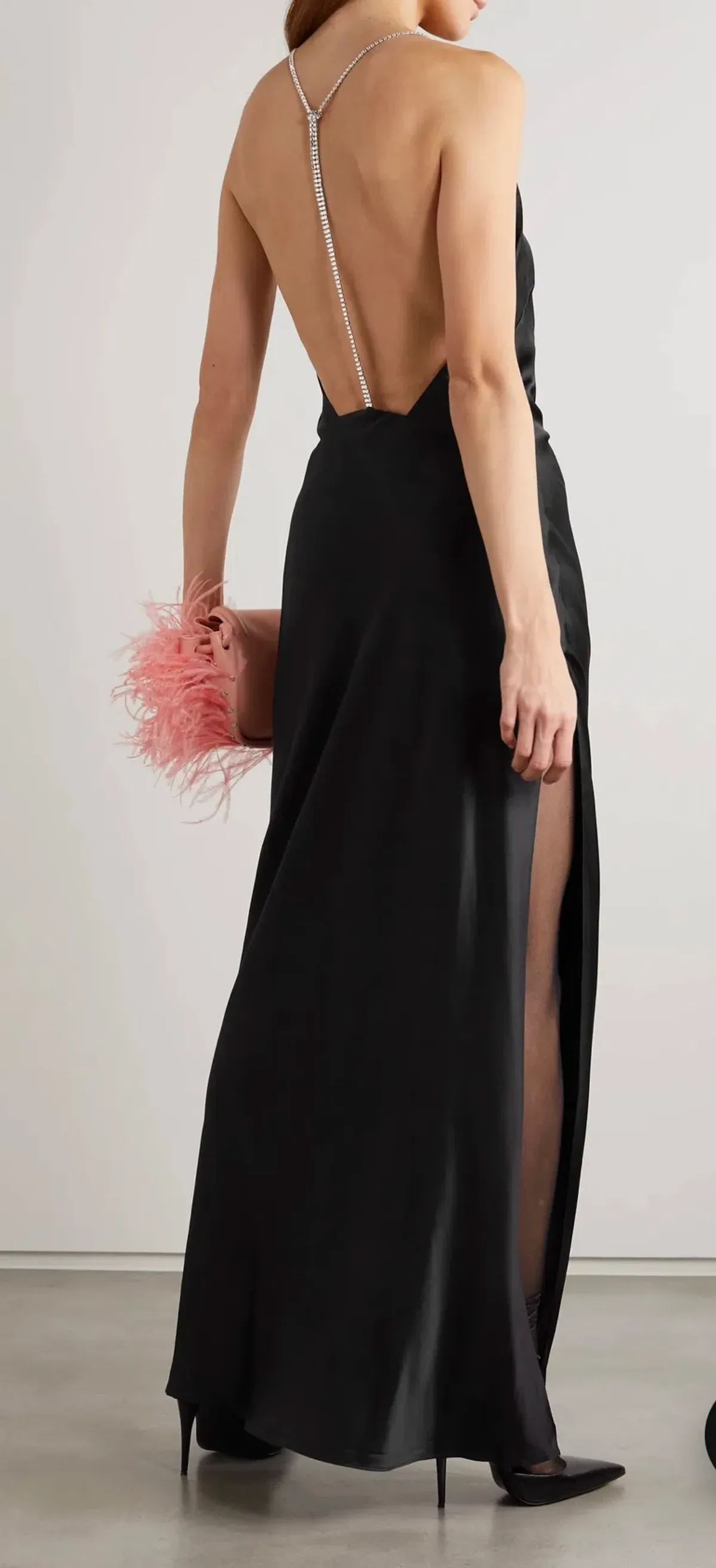 Michael Lo Sordo Hudson Bias Crystalline Maxi Dress Black Size 8 - Image 4